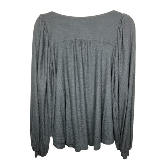 Free People $88 Devin Textured Long Sleeve Knit Top Black‎ Womens Size Small - Picture 5 of 14